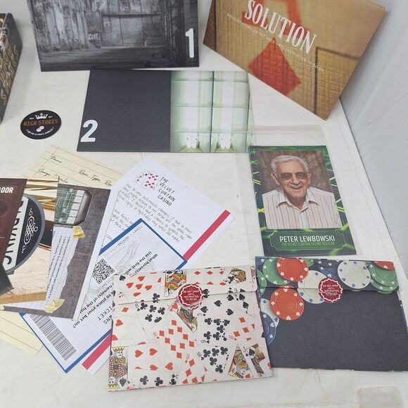 Deadbolt Mystery Society High Stakes Murder Mystery Puzzle Game Boxed Set - Picture 3 of 9